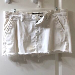 Y2K Abercrombie and Fitch White Mini Skirt Hip Hugger Hipster Summer Vintage VTG